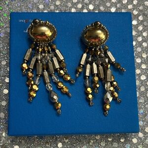 Elegant Gold and Silver Dangle Earrings